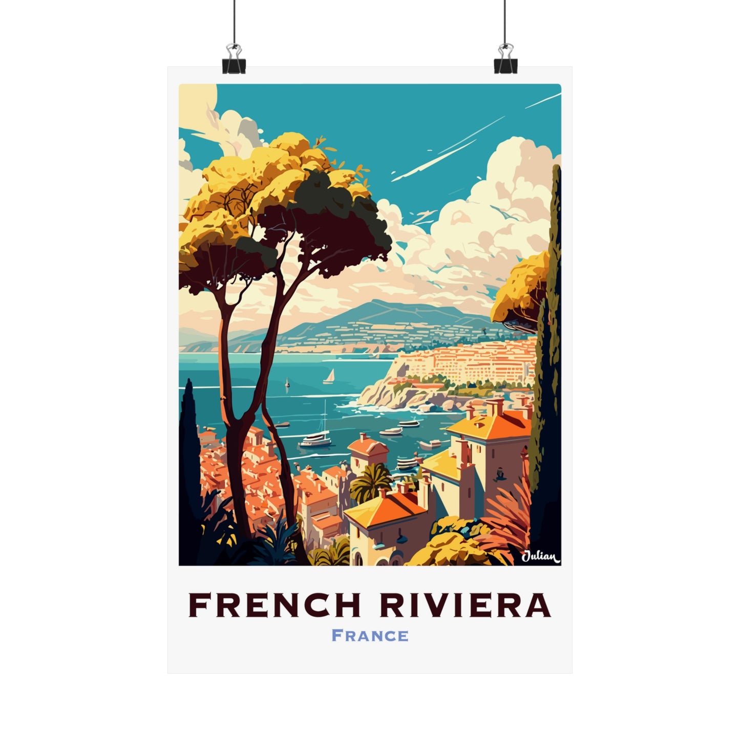 French Riviera - France | Travel Poster | Modern Wall Art