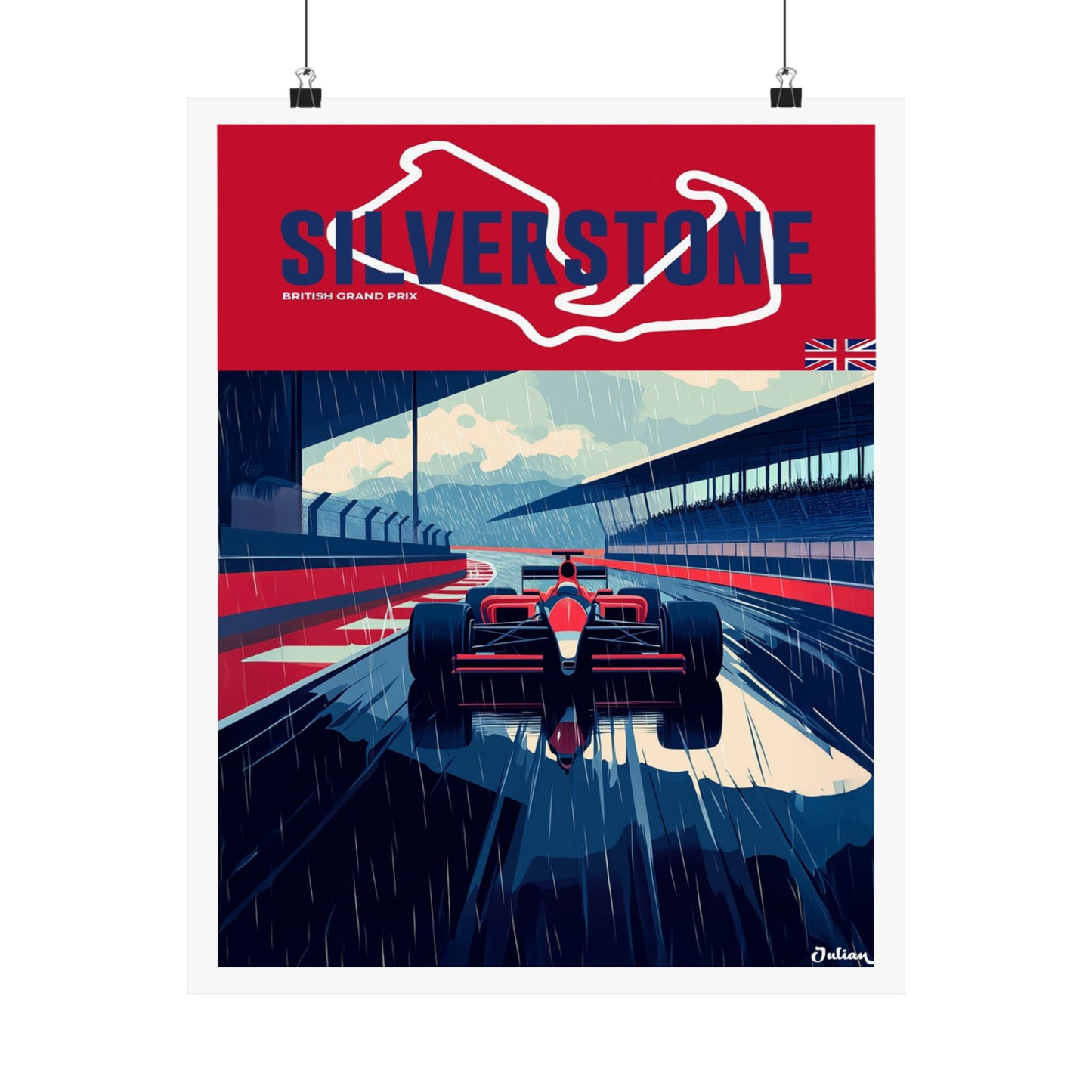 British Grand Prix Formula One F1 Poster - Matte Vertical Posters, F1 Art Print, Decor, Wall Art, Home Decor, F1 Poster Gift