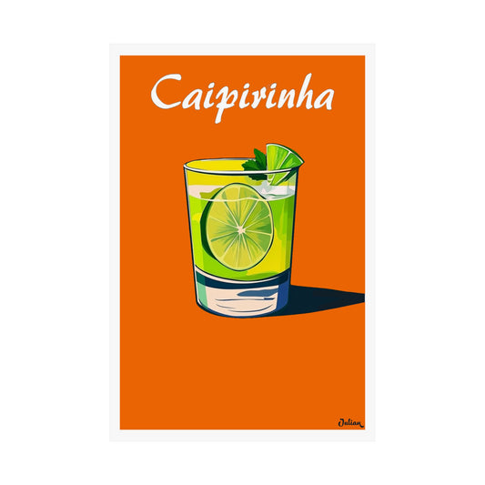 The Caipirinha Cocktail Poster - Matte Vertical Posters, Cocktail Art Print, Decor, Wall Art, Home Decor, Cocktail Gift
