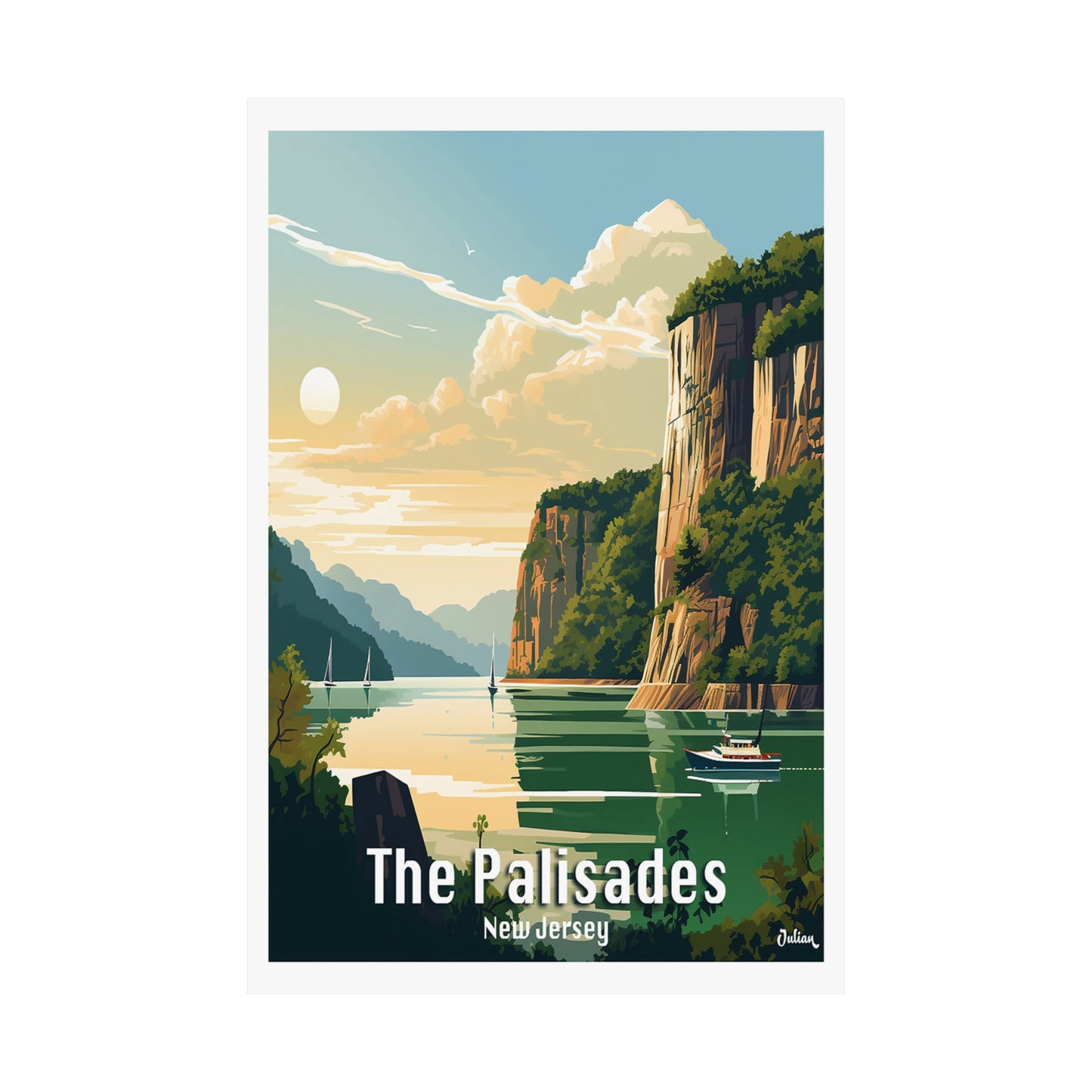 The Palisades - New Jersey | Travel Poster | Modern Wall Art