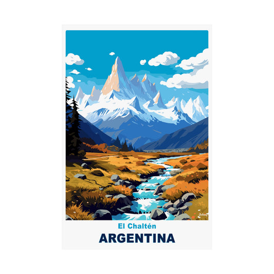El Chalten Argentina Poster - Matte Vertical Posters, World Art Print, Decor, Wall Art, Home Decor, Poster Gift