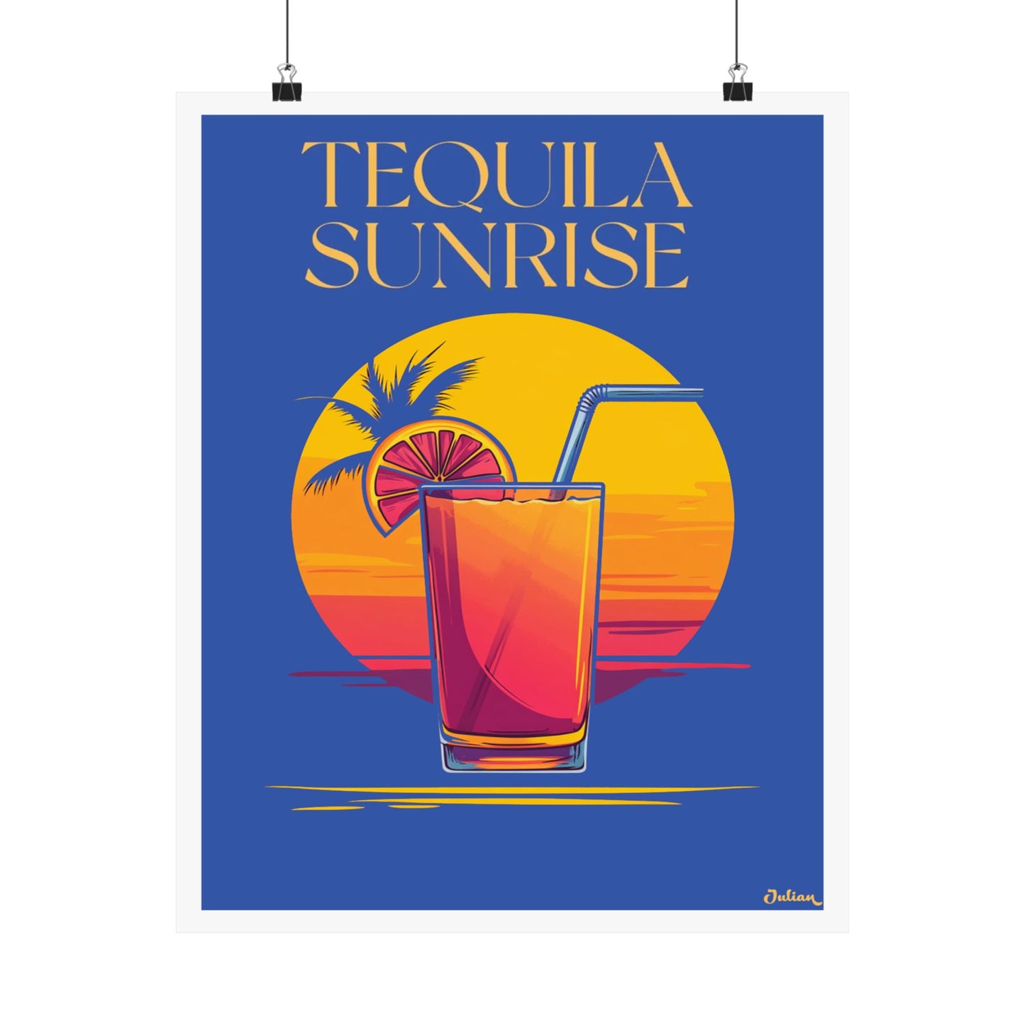 The Tequila Sunrise Cocktail Poster - Matte Vertical Posters, Cocktail Art Print, Decor, Wall Art, Home Decor, Cocktail Gift