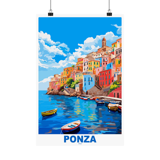 Ponza | Italy | Travel Poster | Modern Wall Art
