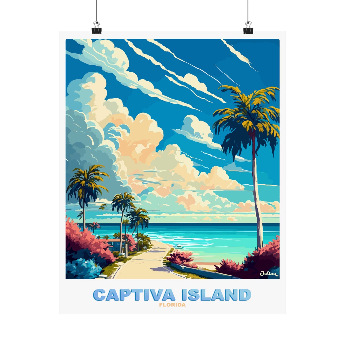The Captiva Island Poster - Matte Vertical Posters, World Art Print, Decor, Wall Art, Home Decor, Poster Gift