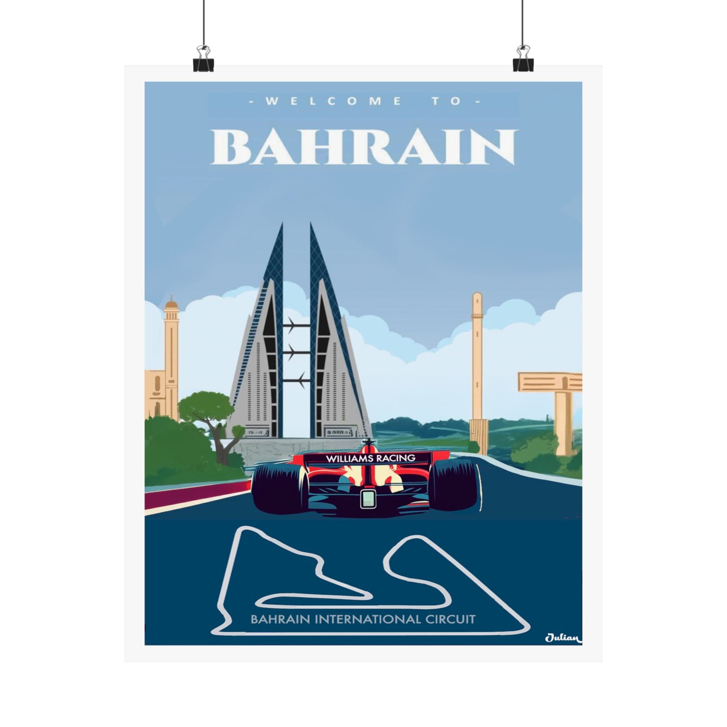Bahrain Grand Prix Formula One F1 Poster - Matte Vertical Posters, F1 Art Print, Decor, Wall Art, Home Decor, F1 Poster Gift