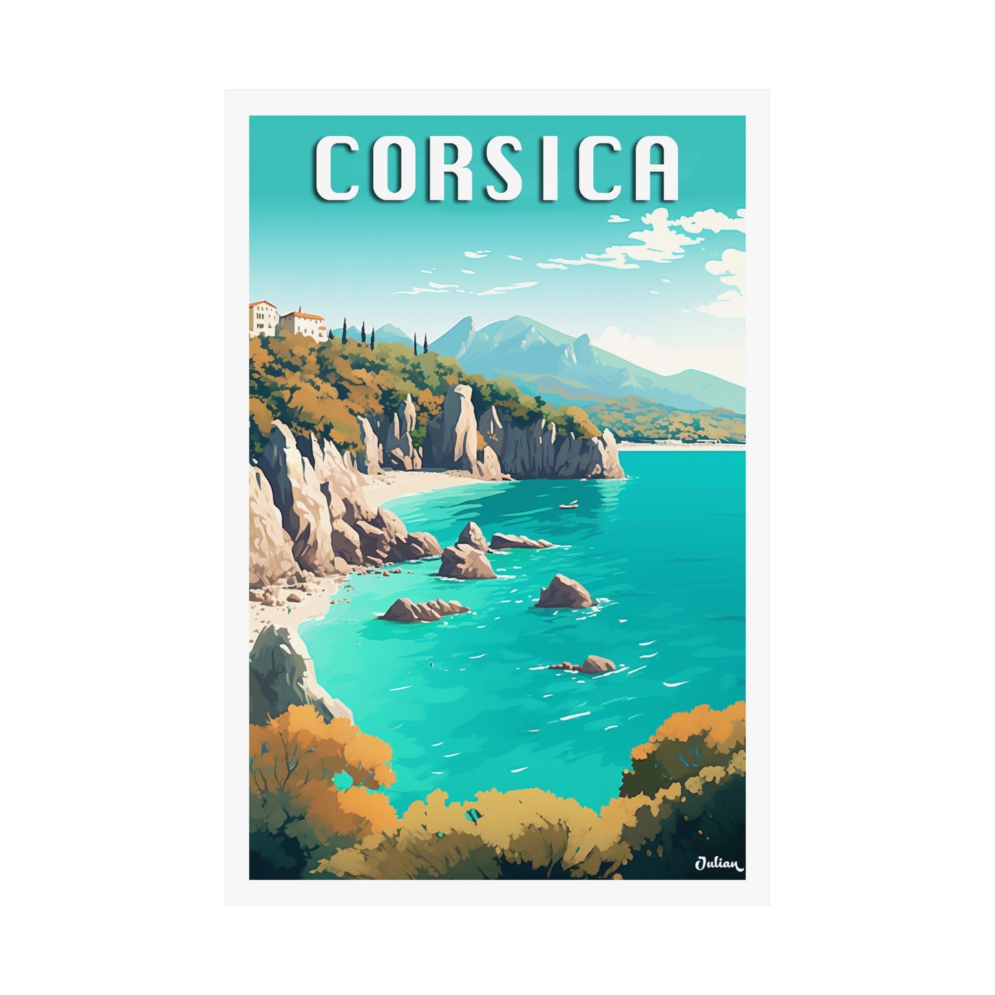 Corsica | France | Travel Poster | Modern Wall Art