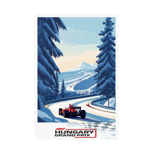 Hungarian Grand Prix Formula One F1 Poster - Matte Vertical Posters, F1 Art Print, Decor, Wall Art, Home Decor, F1 Poster Gift