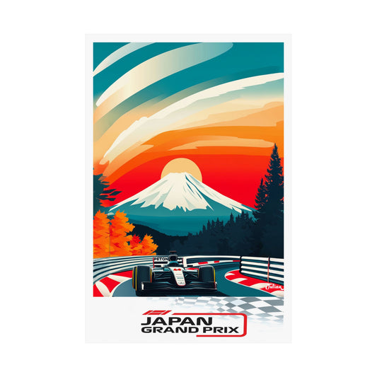Japanese Grand Prix Formula One F1 Poster - Matte Vertical Posters, F1 Art Print, Decor, Wall Art, Home Decor, F1 Poster Gift