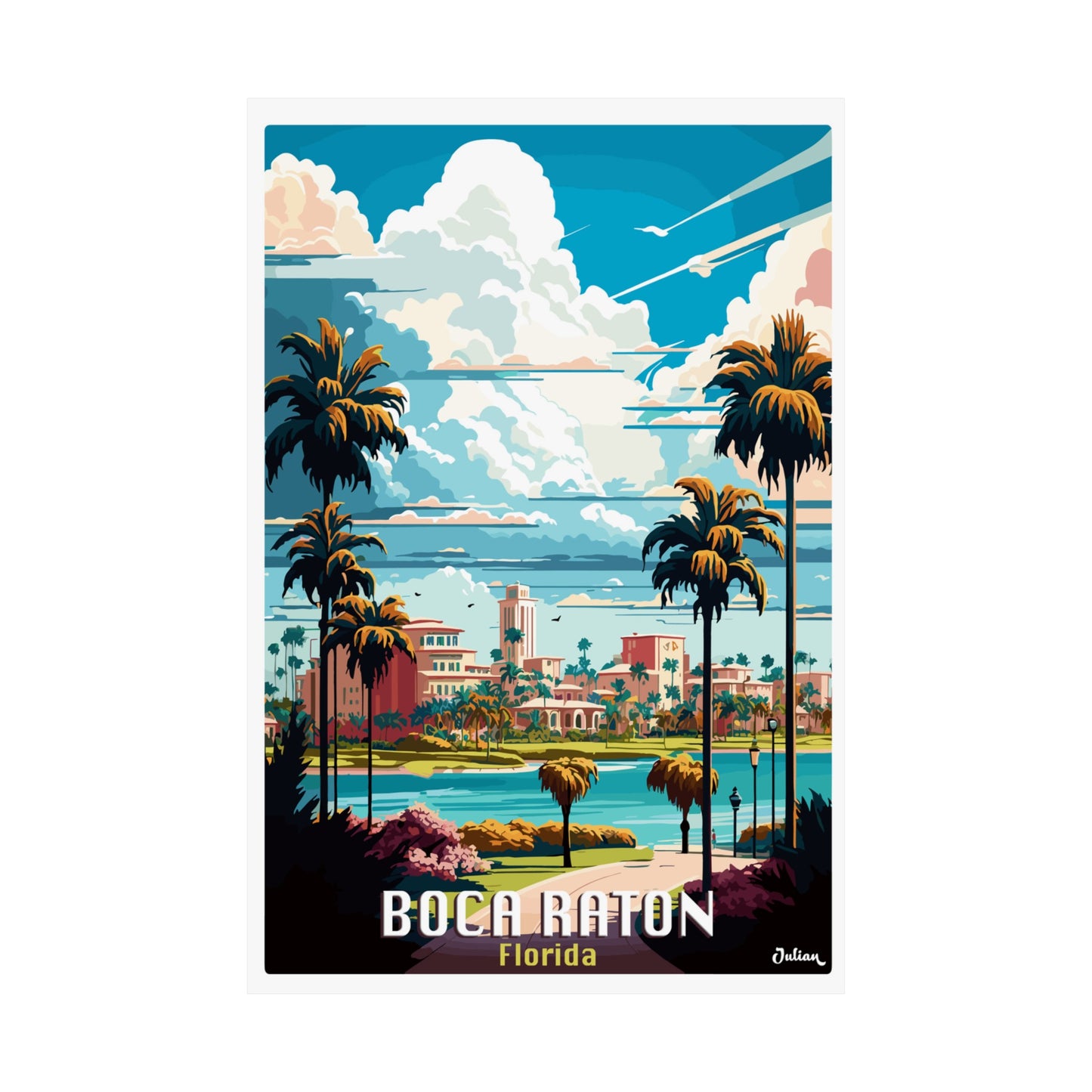 Boca Raton Florida | United States | Travel Poster | Modern Wall Art