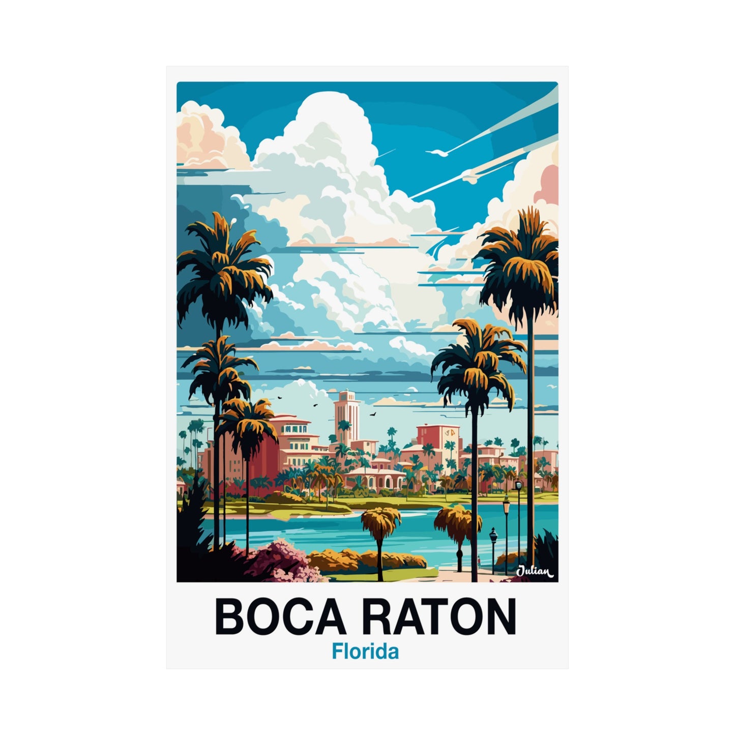 Boca Raton - Florida | Travel Poster | Modern Wall Art
