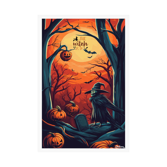 Halloween Witch Poster - Matte Vertical Posters, Halloween Art Print, Coastal Decor, Wall Art, Home Decor, Gift for Halloween