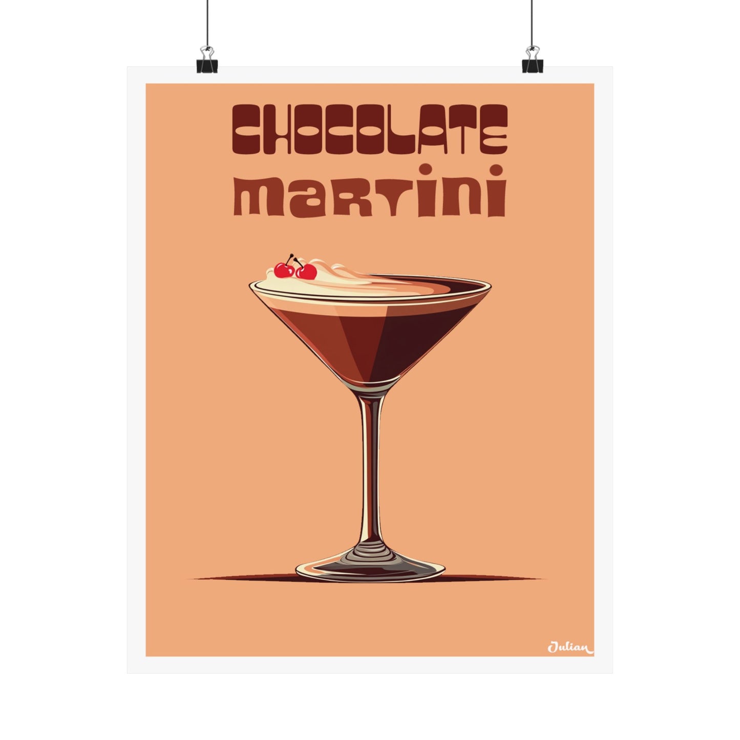 The Chocolate Martini Cocktail Poster - Matte Vertical Posters, Cocktail Art Print, Decor, Wall Art, Home Decor, Cocktail Gift