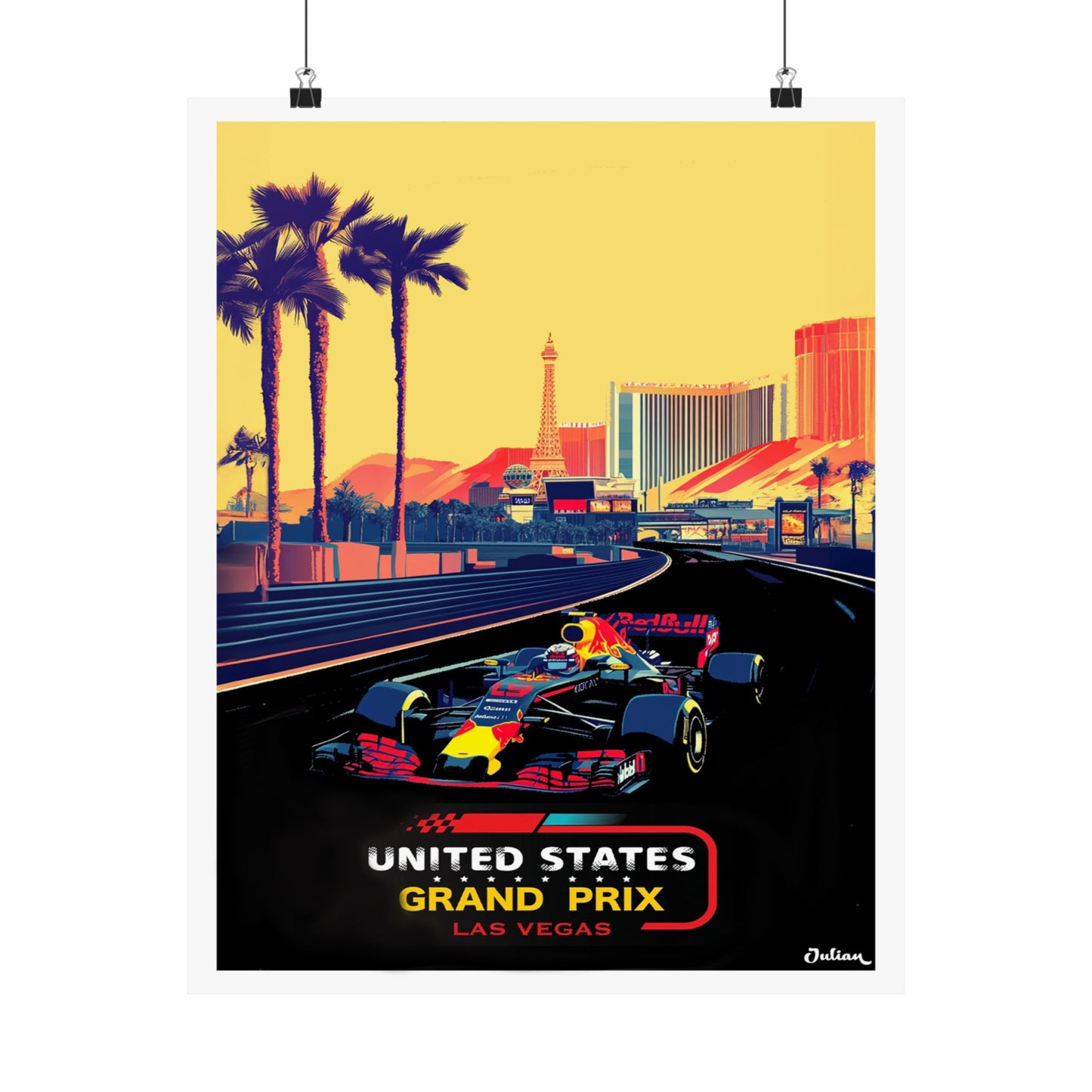Las Vegas Grand Prix Formula One F1 Poster - Matte Vertical Posters, F1 Art Print, Decor, Wall Art, Home Decor, F1 Poster Gift