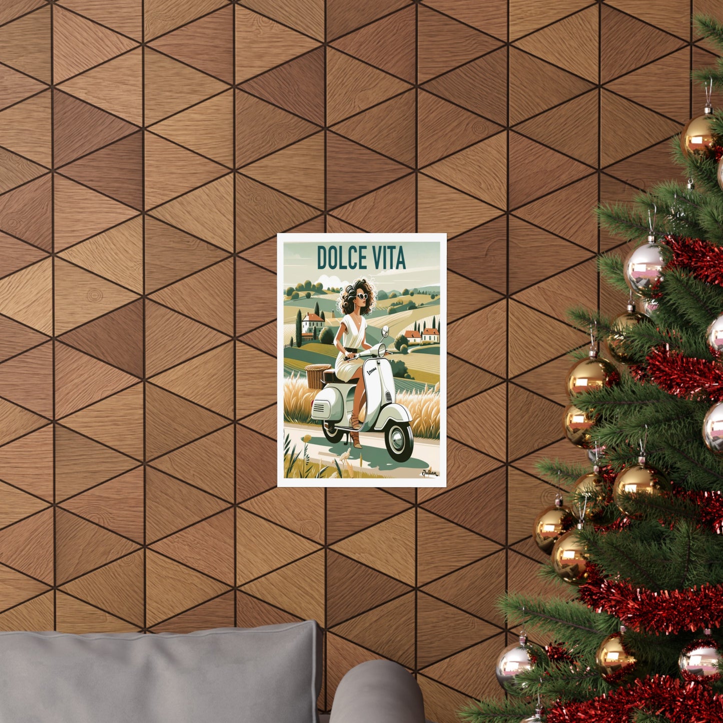 Dolce Vita | Italy Vespa | Travel Poster | Modern Wall Art