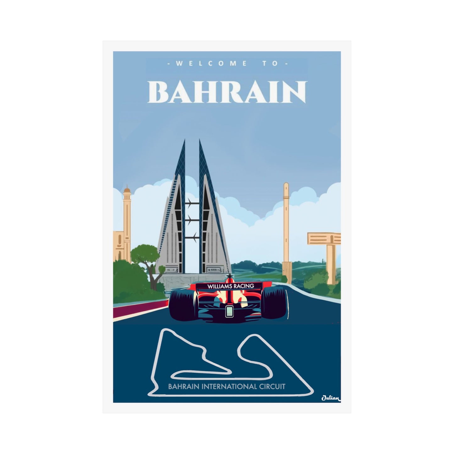Bahrain Grand Prix Formula One F1 Poster - Matte Vertical Posters, F1 Art Print, Decor, Wall Art, Home Decor, F1 Poster Gift
