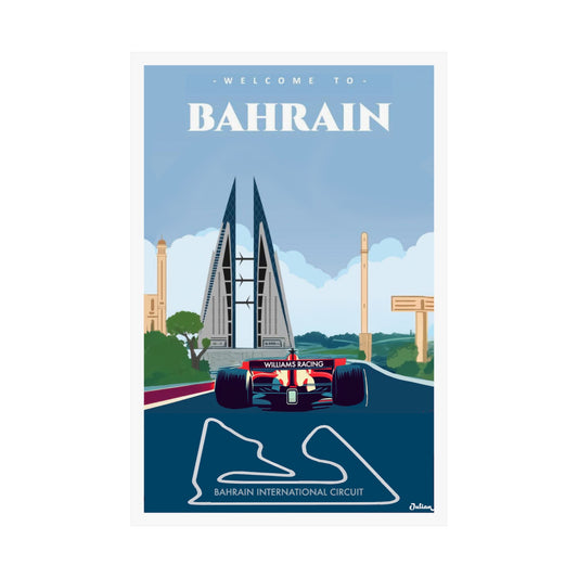 Bahrain Grand Prix Formula One F1 Poster - Matte Vertical Posters, F1 Art Print, Decor, Wall Art, Home Decor, F1 Poster Gift