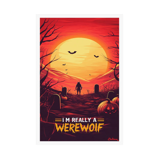 Werewolf Halloween Poster - Matte Vertical Posters, Halloween Art Print, Decor, Wall Art, Home Decor, Gift for Halloween