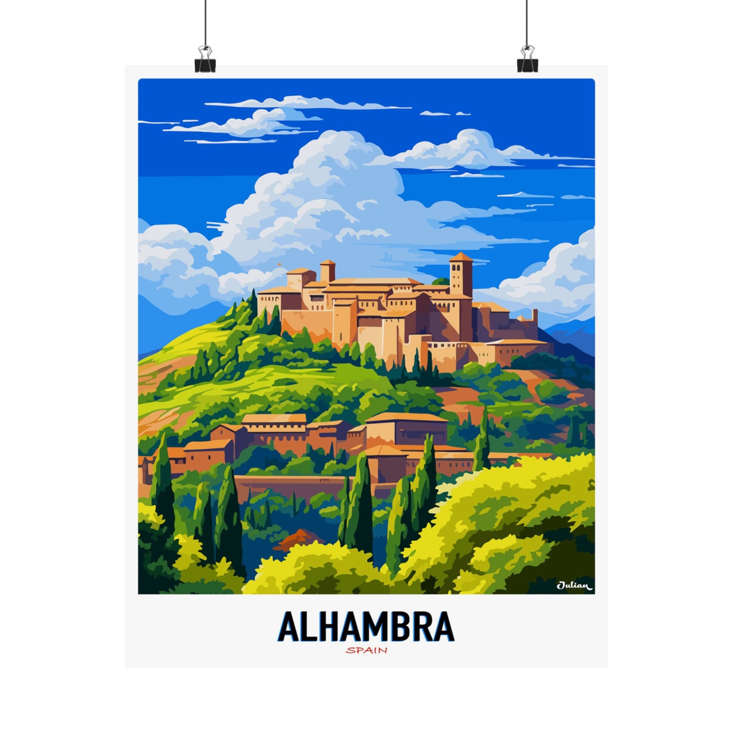 The Alhambra Poster - Matte Vertical Posters, Cocktail Art Print, Decor, Wall Art, Home Decor, Cocktail Gift