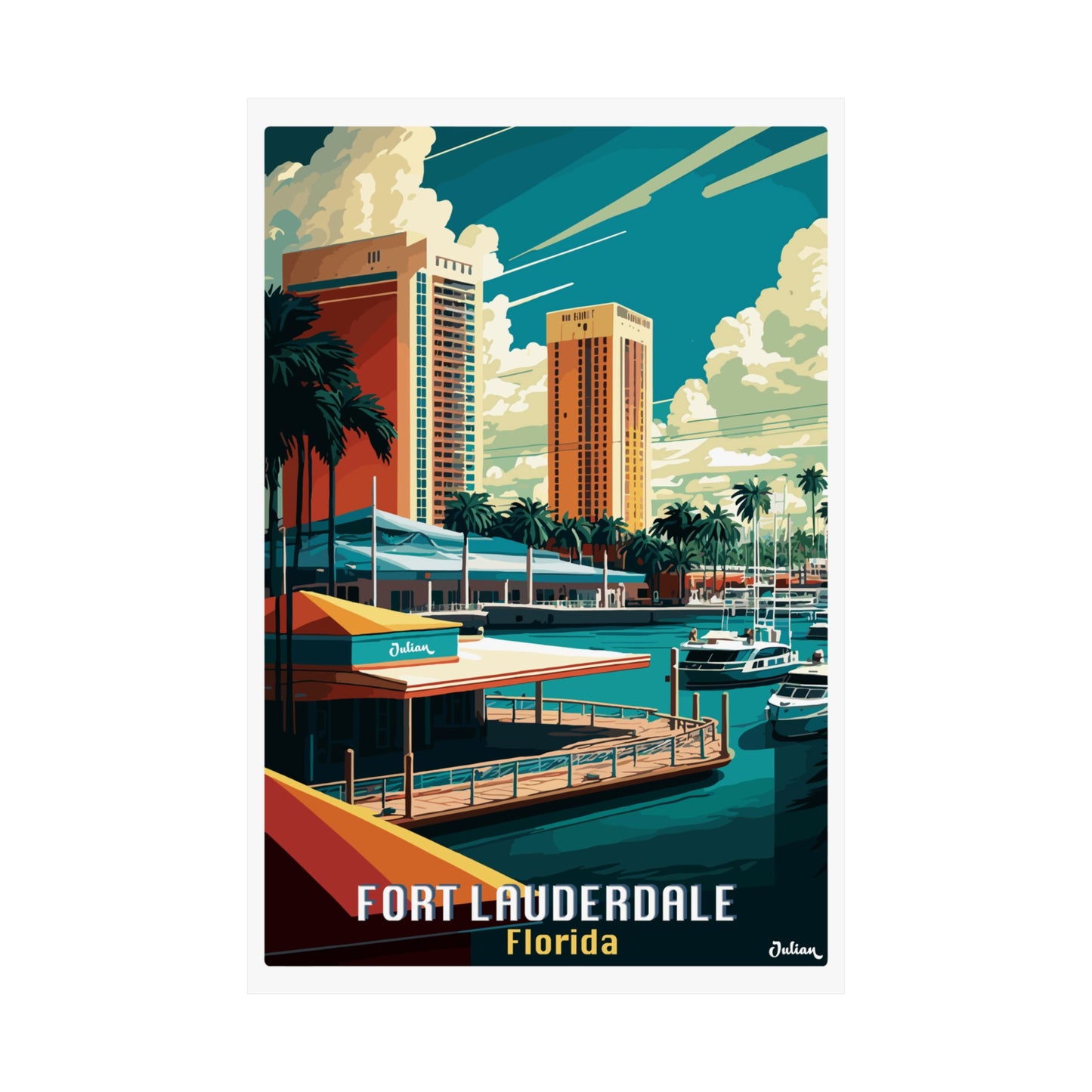 Fort Lauderdale Florida | United States | Travel Poster | Modern Wall Art