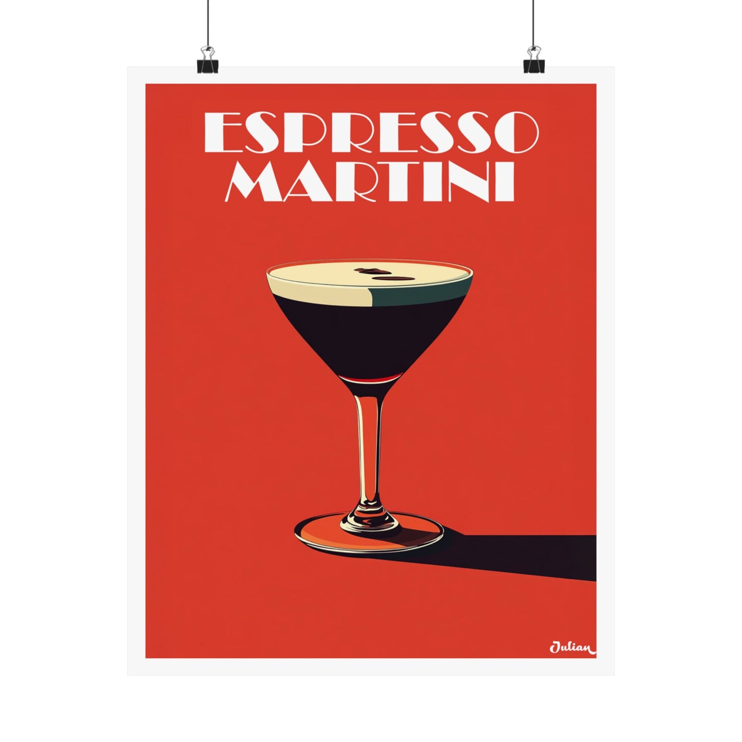 The Espresso Martini Red Edition Cocktail Poster - Matte Vertical Posters, Cocktail Art Print, Decor, Wall Art, Home Decor, Cocktail Gift