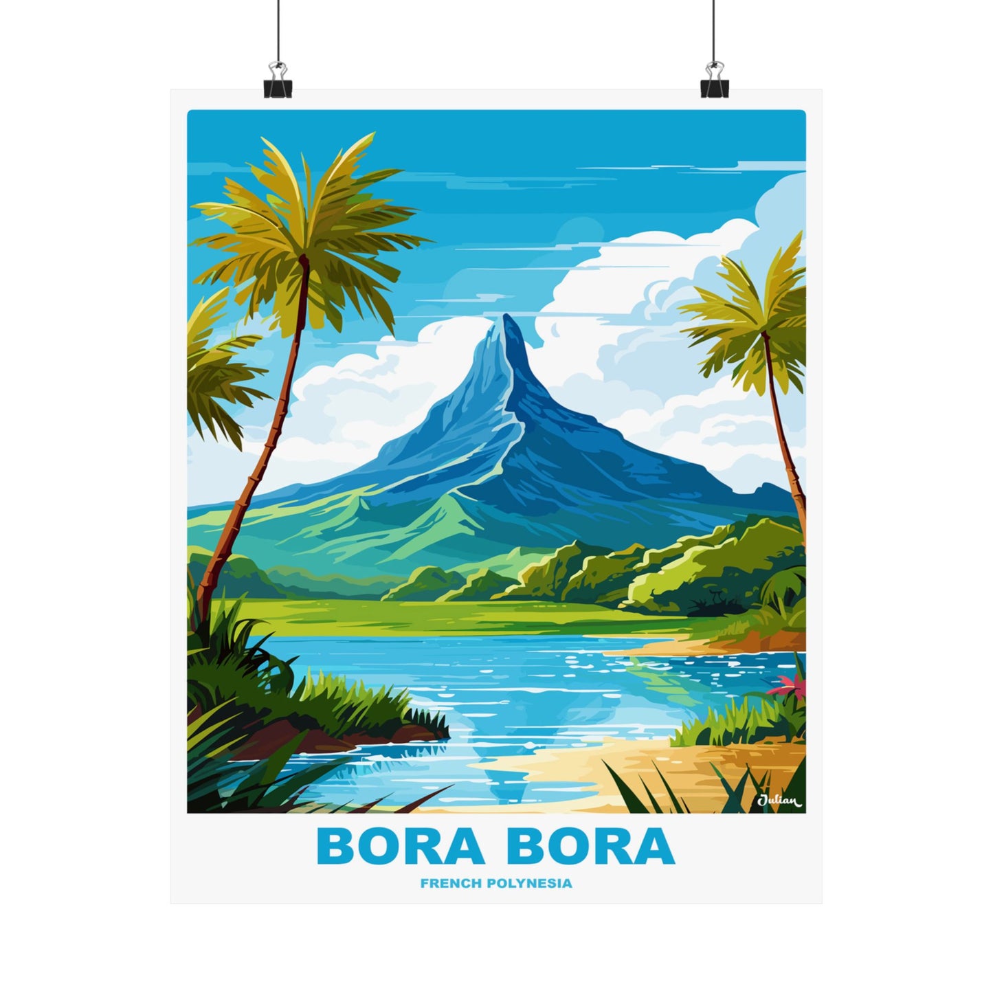 The Bora Bora Tahiti Poster - Matte Vertical Posters, World Art Print, Decor, Wall Art, Home Decor, Poster Gift