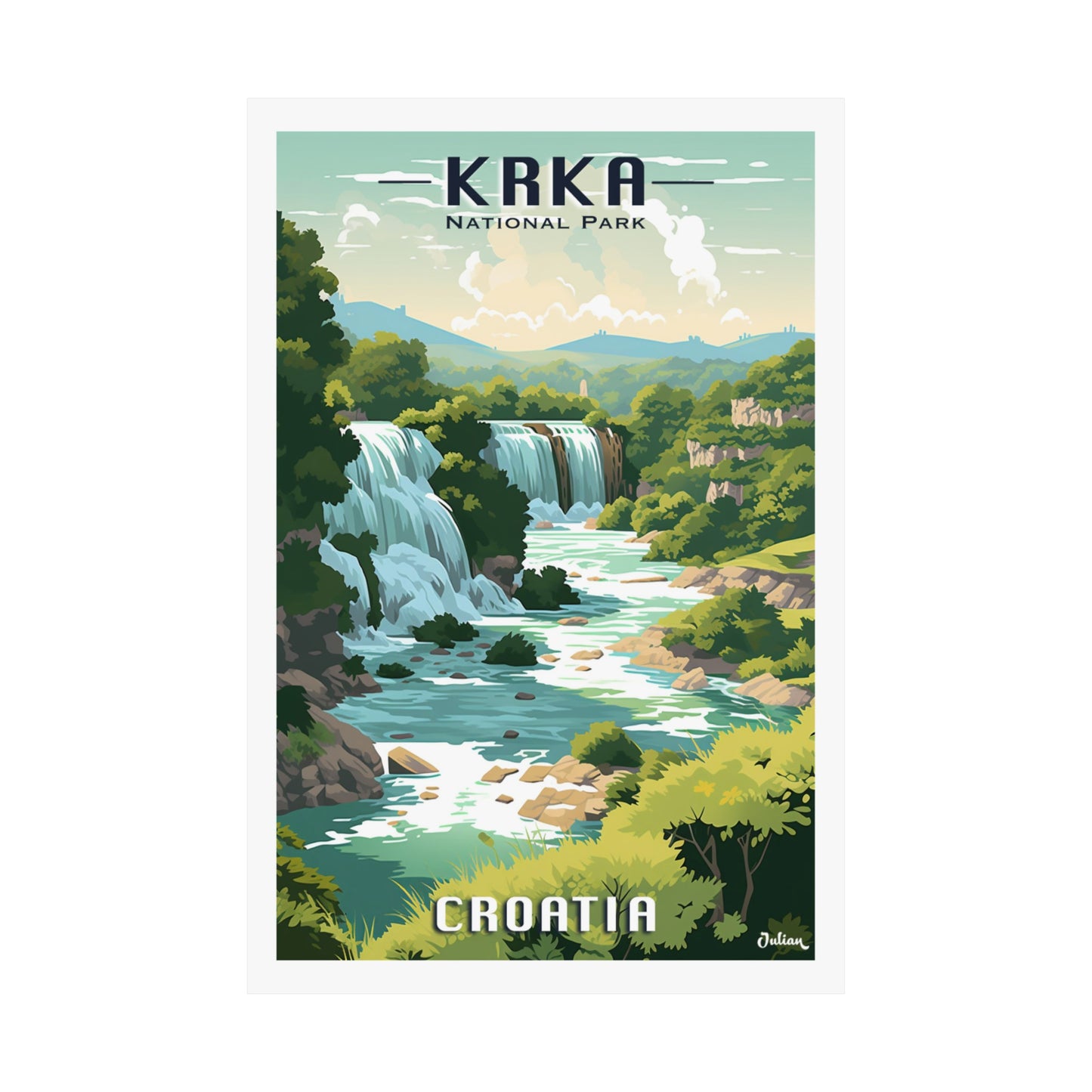 Krka National Park | Croatia | Travel Poster | Modern Wall Art