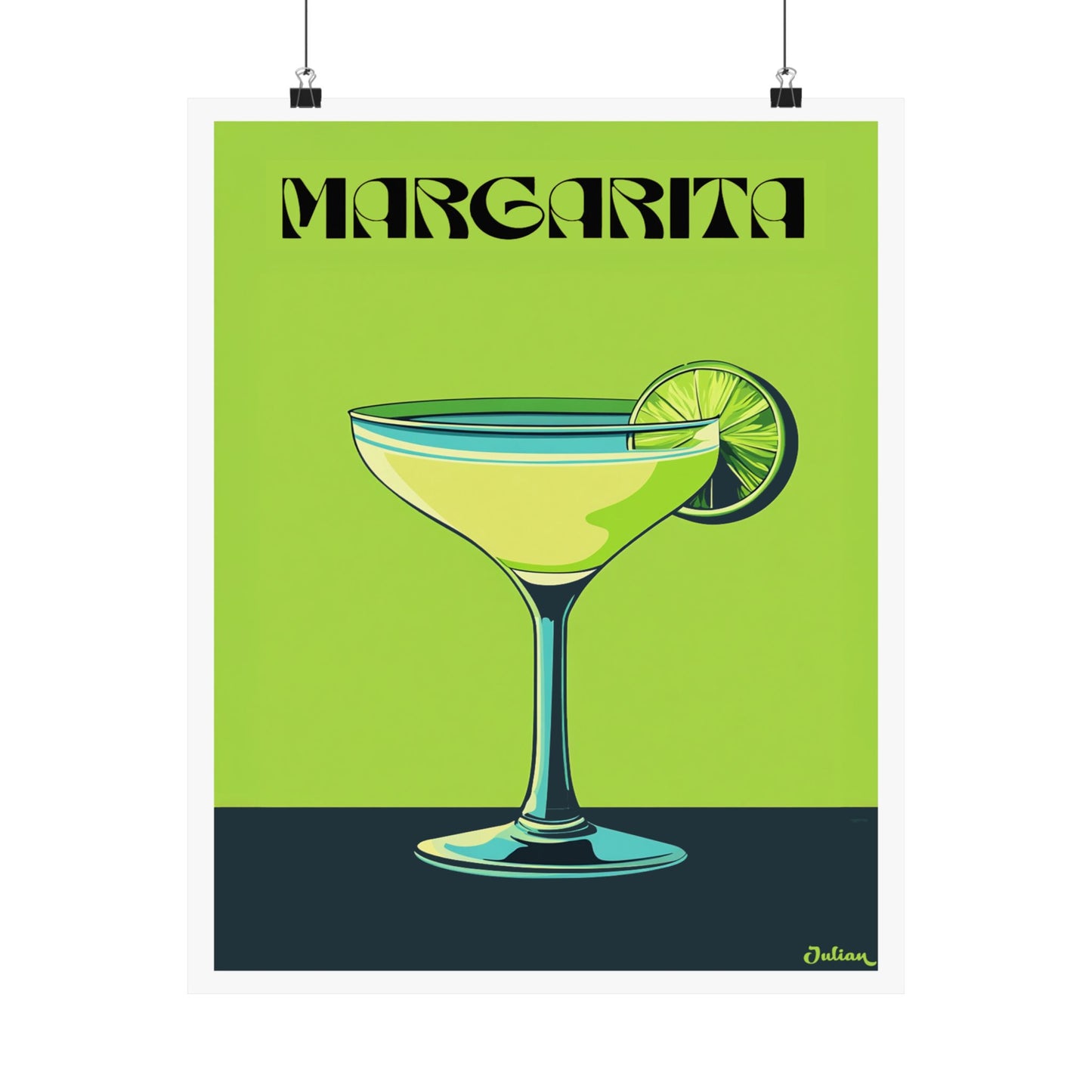 The Margarita Cocktail Poster - Matte Vertical Posters, Cocktail Art Print, Decor, Wall Art, Home Decor, Cocktail Gift