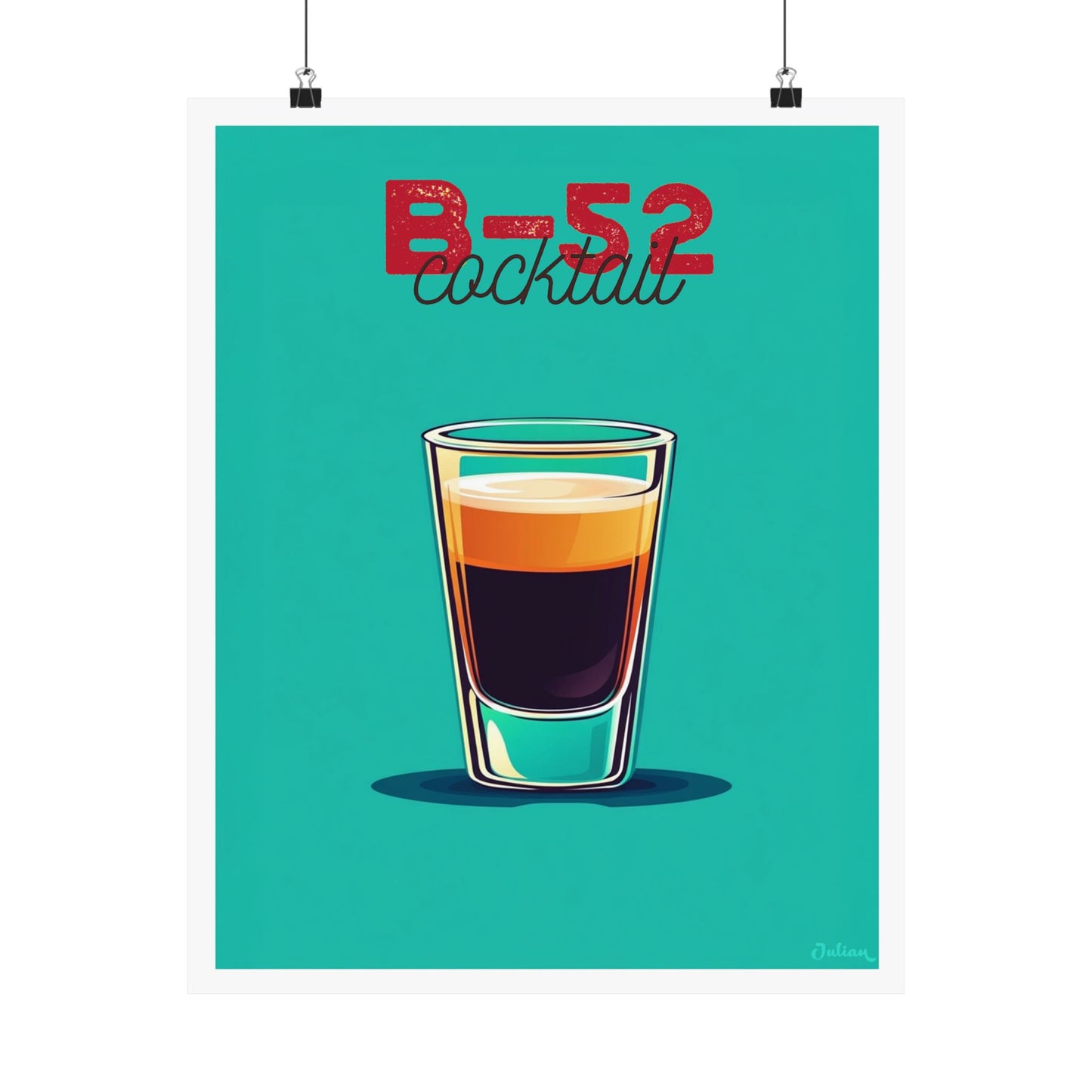 The B-52z Cocktail Poster - Matte Vertical Posters, Cocktail Art Print, Decor, Wall Art, Home Decor, Cocktail Gift