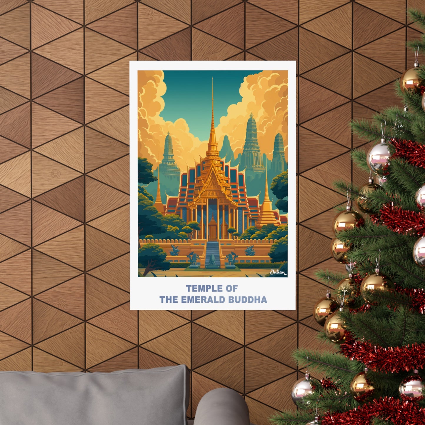 Temple of the Emerald Buddha | Travel Poster | Modern Wall Art