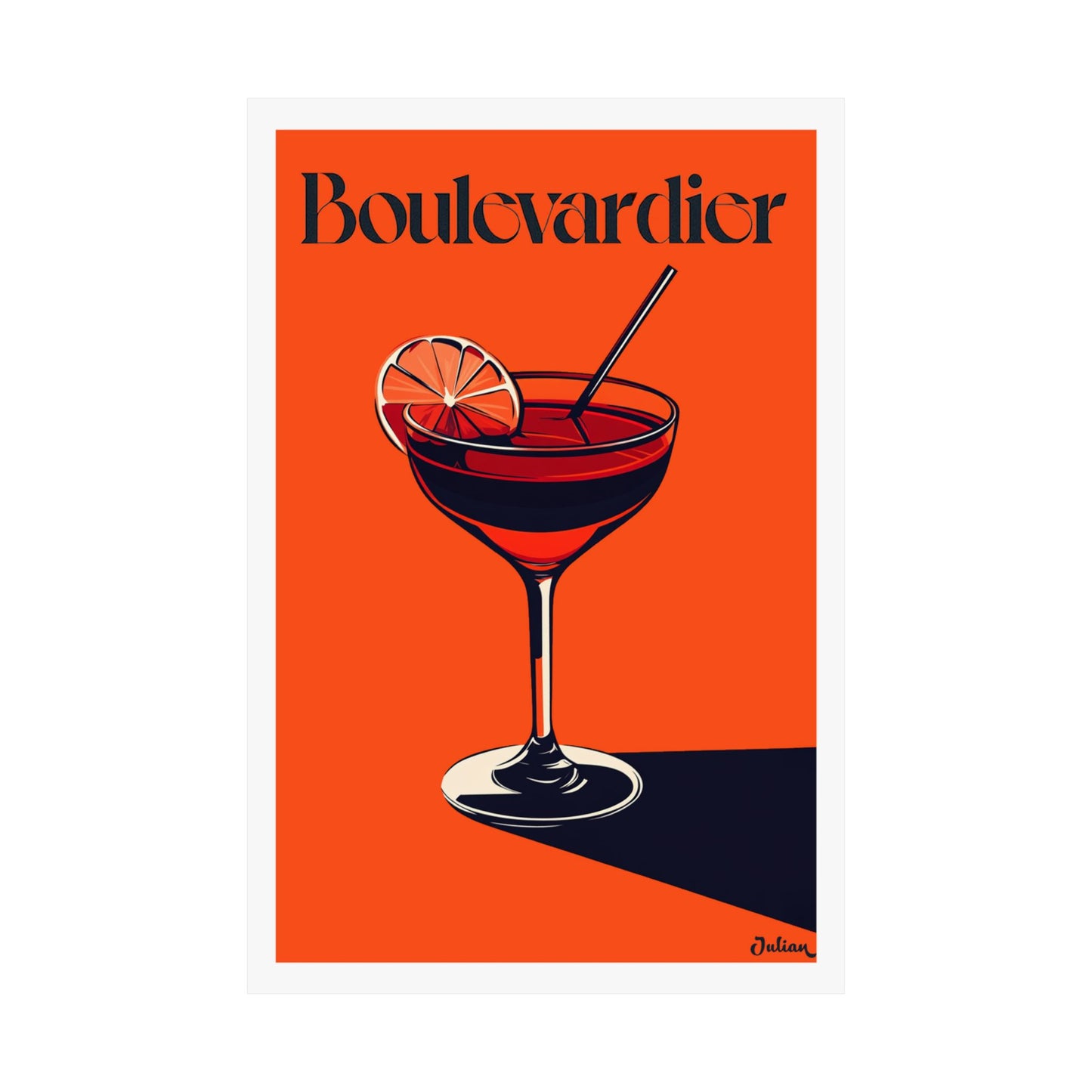 The Boulevardier Cocktail Poster - Matte Vertical Posters, Cocktail Art Print, Decor, Wall Art, Home Decor, Cocktail Gift