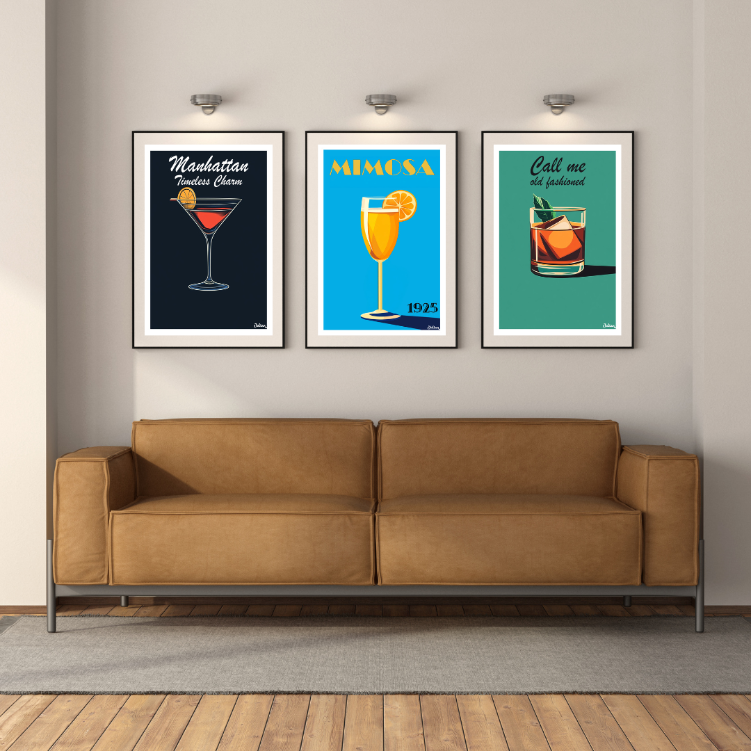 The Amaretto Sour Cocktail Poster - Matte Vertical Posters, Cocktail Art Print, Decor, Wall Art, Home Decor, Cocktail Gift
