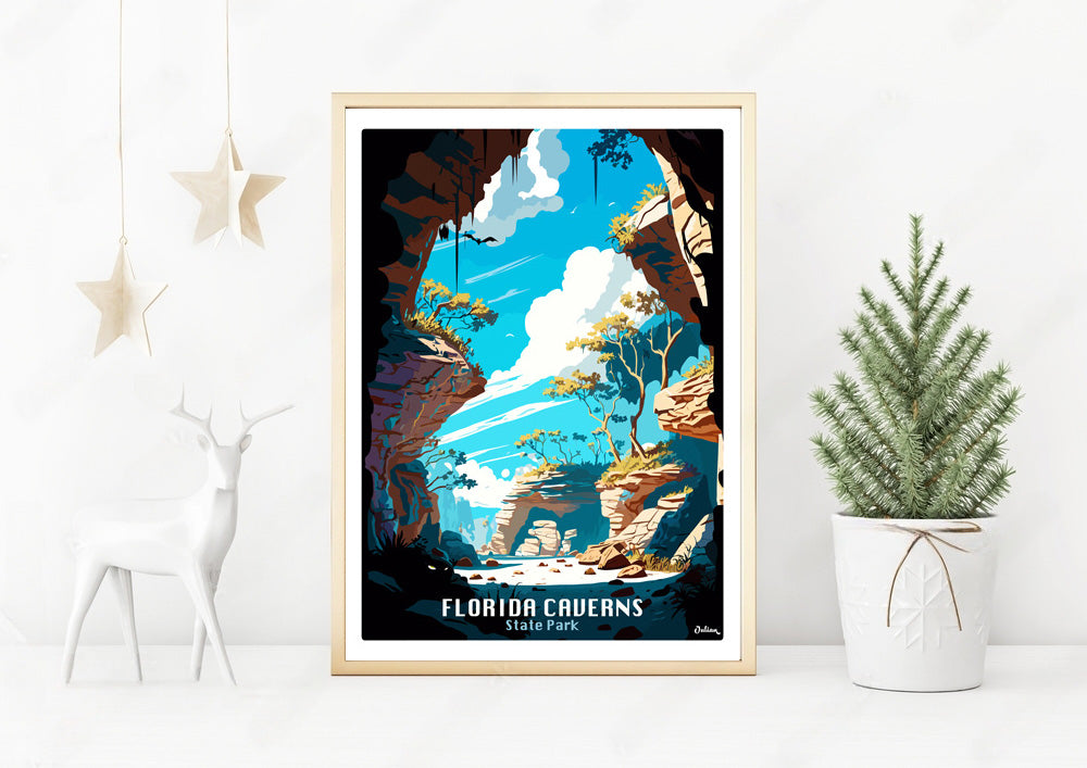 Florida Caverns | United States | Travel Poster | Modern Wall Art