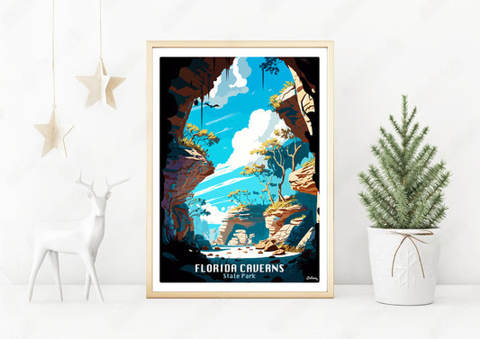 Florida Caverns | United States | Travel Poster | Modern Wall Art