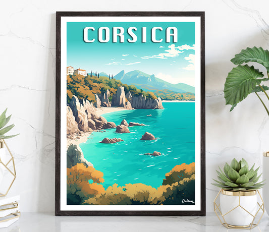 Corsica | France | Travel Poster | Modern Wall Art