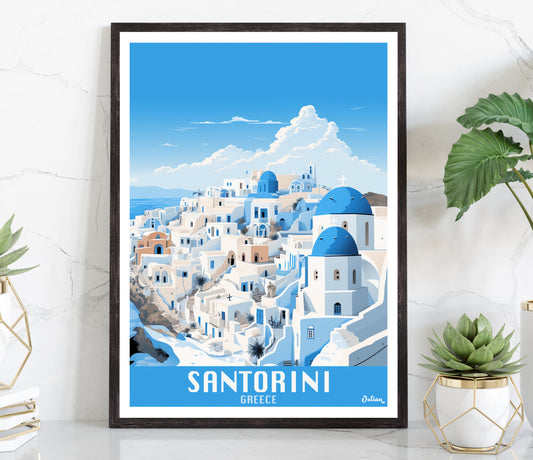Santorini | Travel Poster | Modern Wall Art