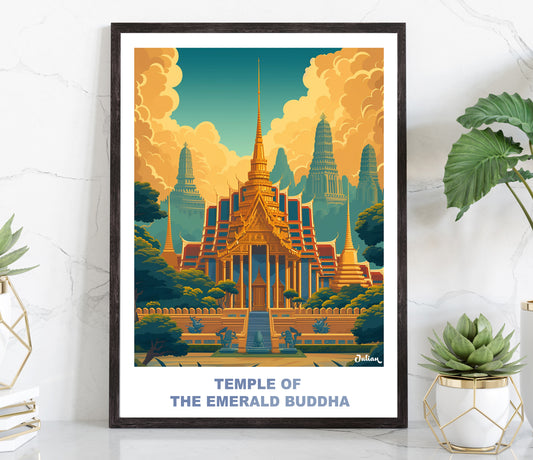 Temple of the Emerald Buddha | Travel Poster | Modern Wall Art