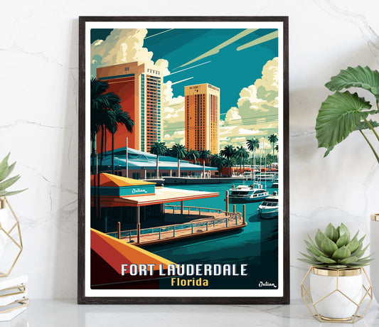 Fort Lauderdale Florida | United States | Travel Poster | Modern Wall Art