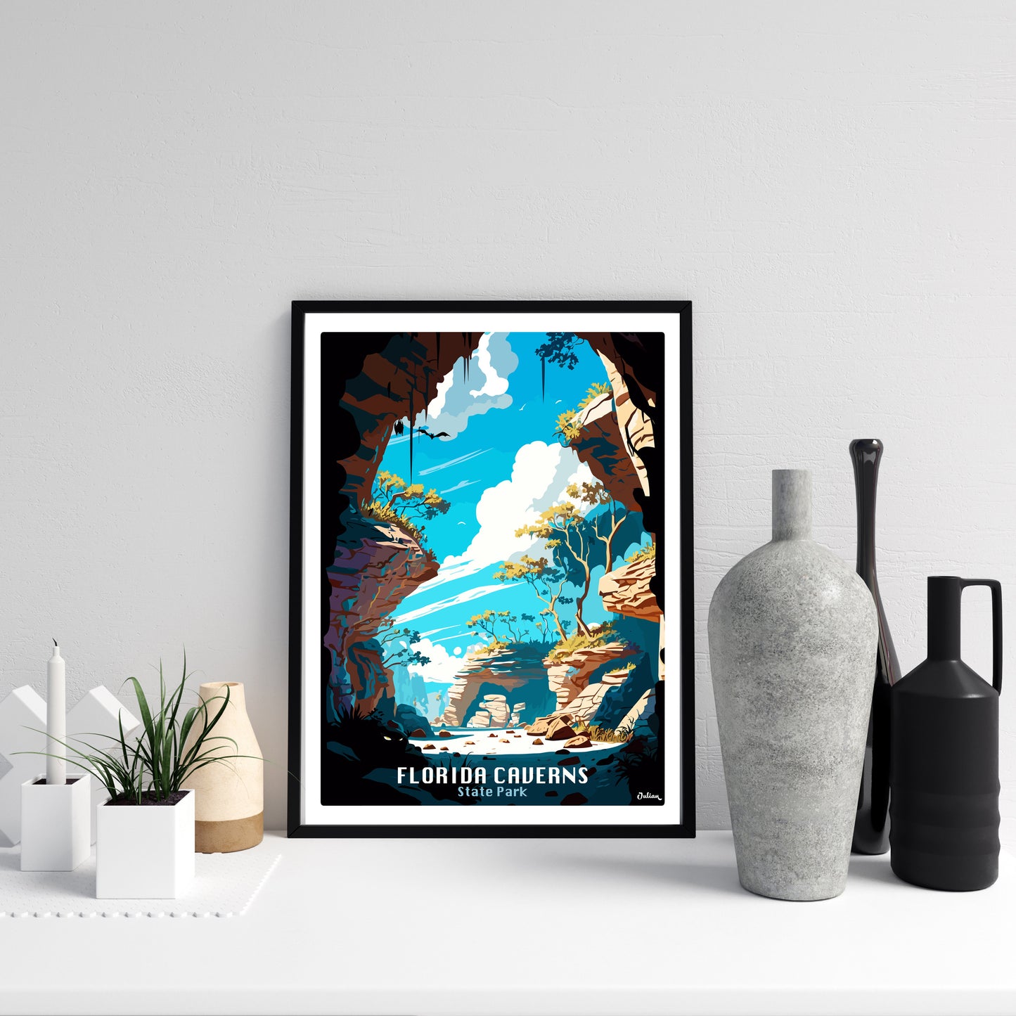 Florida Caverns | United States | Travel Poster | Modern Wall Art