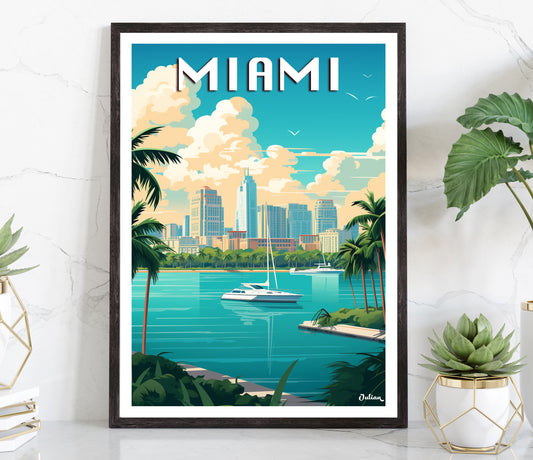 Miami | Travel Poster | Modern Wall Art